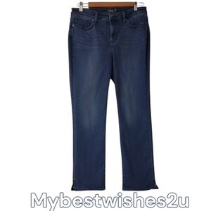 NYDJ Women's Straight Leg Blue Jeans Size 8 Sheri Slim LiftXtuck